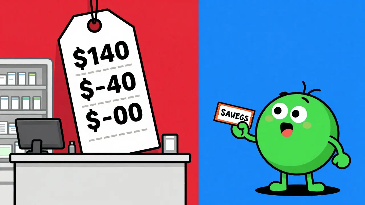 Cartoon comparison showing huge price vs small discount coupon