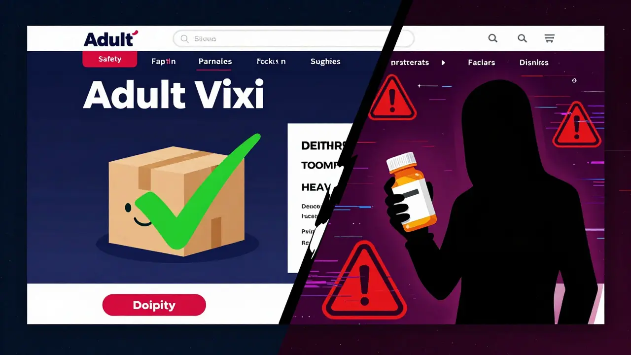Comparison of safe online pharmacy sites versus shady scam websites