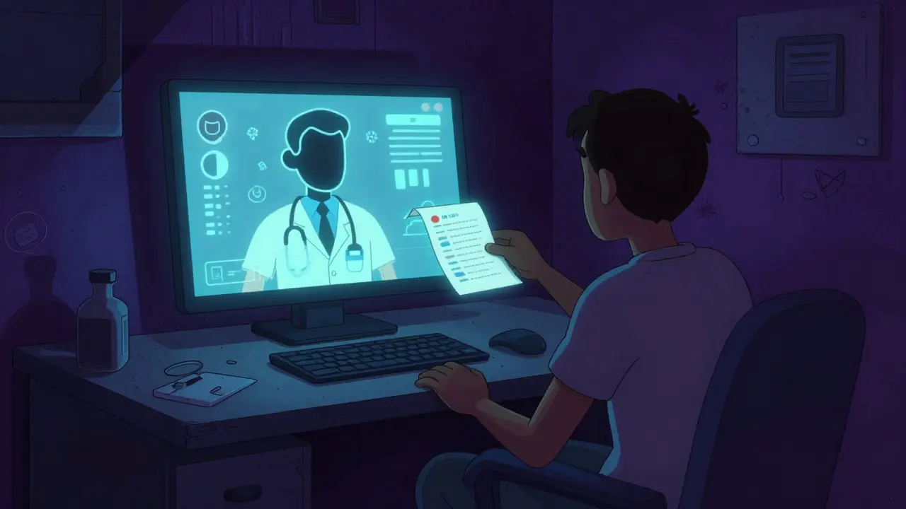 Surreal telemedicine consultation with digital prescription delivery